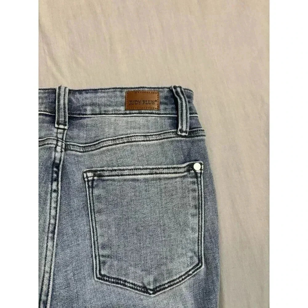 Judy Blue Jeans Womens 1/25 (26x23 Actual) Skinny Fit Medium Blue Stretch raw - Picture 7 of 7